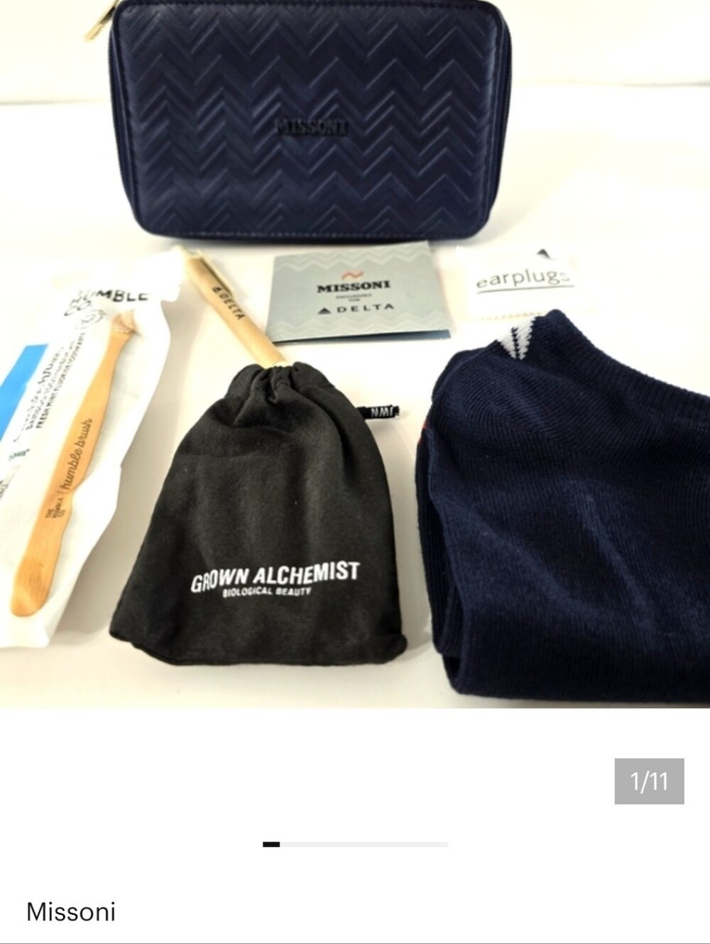 Missoni x Delta Faux Leather Vanity Cosmetic Toiletry Beauty Pouch Bag Bundle